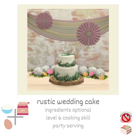 Rustic Wedding Cake Littlbowbub On Patreon Sims 4 Sims Rustic