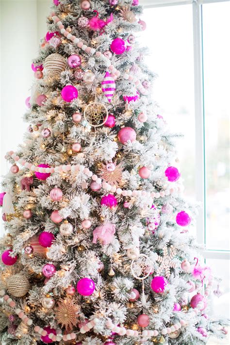 30 Pink Themed Christmas Tree