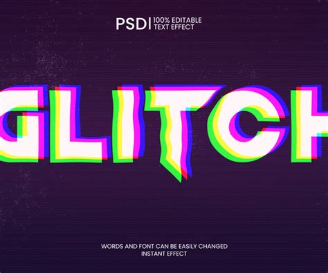 Artstation Glitch Psd Fully Editable Text Effect Layer Style Psd