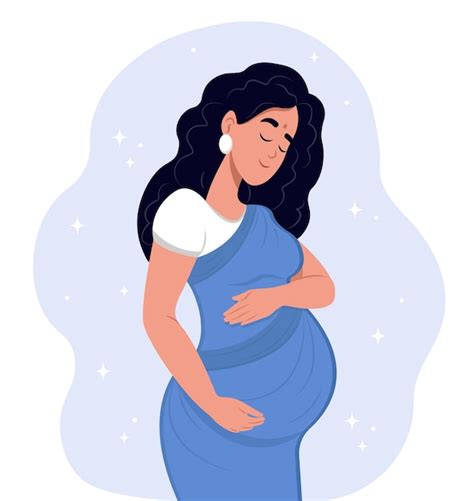 Mujer Embarazada India Abrazando Su Vientre Con Sus Manos Maternidad