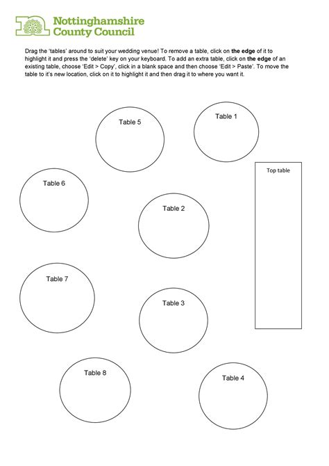 Printable 10 Person Round Table Seating Chart Template Free Table Bar