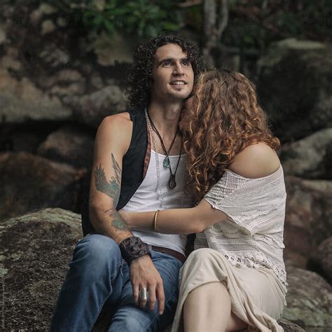 Young Hippie Couple In Nature By Visualspectrum Stocksy United