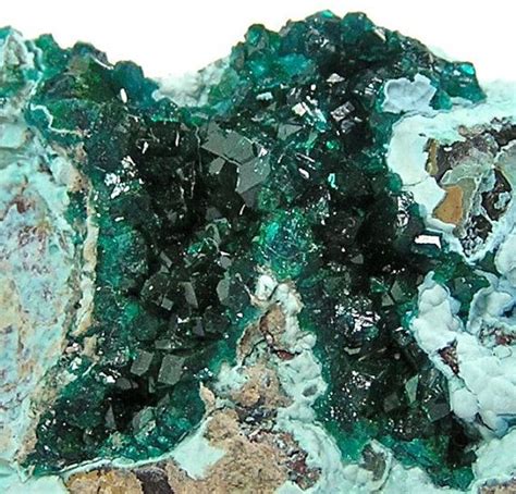 Dioptase Emerald Green Crystal Druzy On Rock Matrix Mineral Specimen