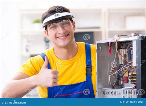 The Computer Repair Technician Repairing Hardware Stock Image Image