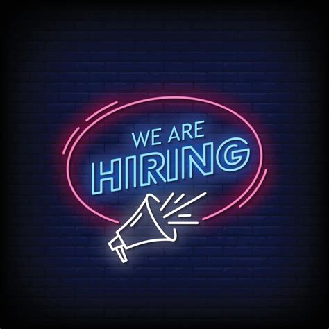 We are Hiring Neon Signs Style Text Vector 2596233 Vector Art at Vecteezy