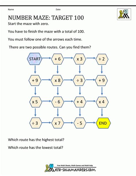 Printable Math Puzzles 6th Grade 399