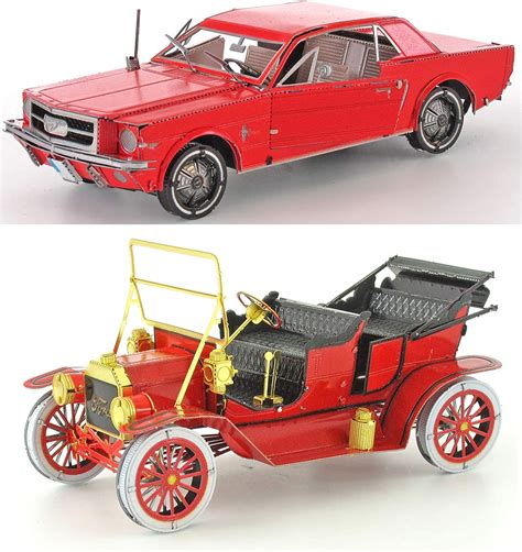 Fascinations Metal Earth 3d Metal Model Kits Ford Set Of 2 Red 1908 Model T And