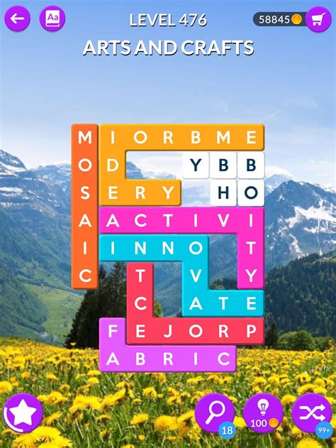 Word Shapes Level 476 Arts And Crafts Answers