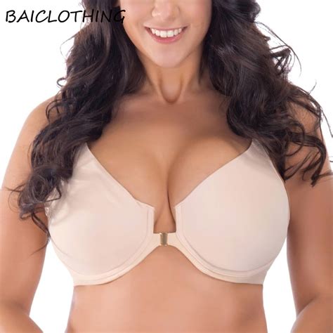 Baiclothing Womens Seamless Front Closure Underwire Y Line Strap