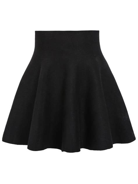 High Waist Flare Skirt Products High Waisted Skater Skirt Black