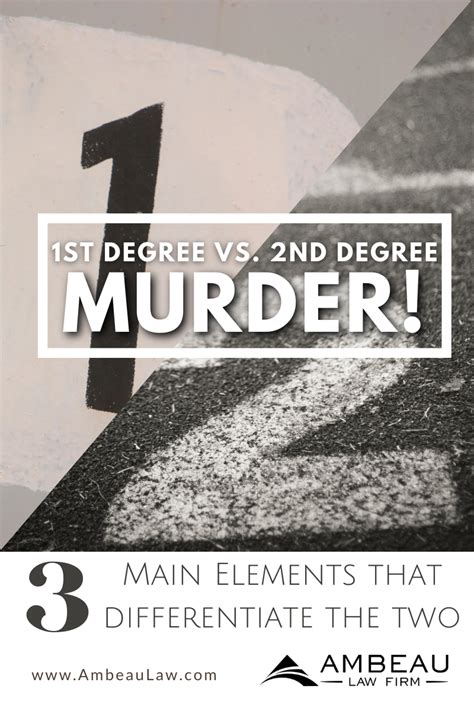 First Degree Murder Vs Second Degree Murder The Ambeau Law Firm