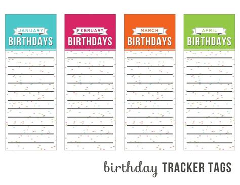 Birthday Tracker Tags Eighteen25 Birthday Tracker Birthday