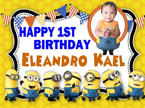 All the letters are provided to spell happy birthday. Eleandro Kael's 1st Birthday (Minions) | Cebu Balloons and ...