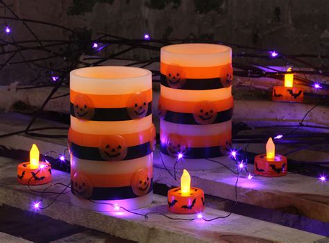 Set Of 2 Flameless Halloween Candles 3 X 5 Inch