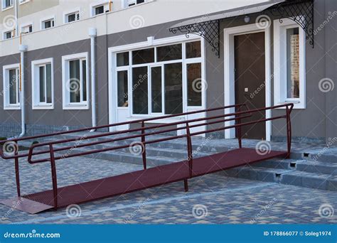 Wheelchair Access Ramp For Entrance Of Residential Multistory Building