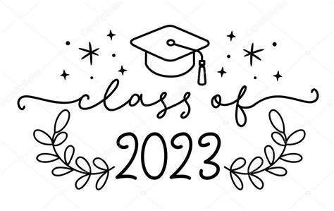 Class Of 2023 Graduation Logo With Cap And Diploma For High School