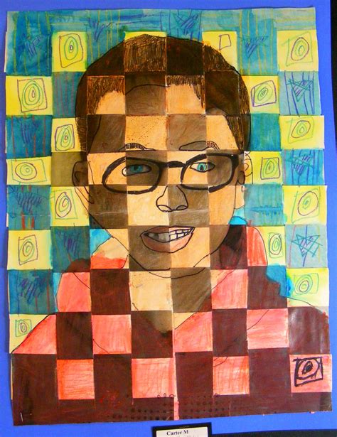 Suffield Elementary Art Blog Portrait Weaving Inspired By Chuck Close