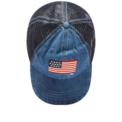 Polo Ralph Lauren Flag Denim Baseball Cap Denim End Es