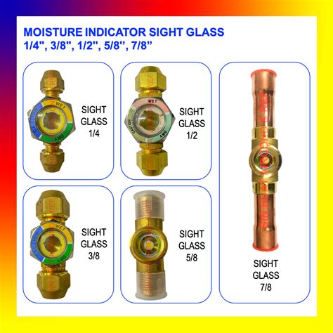 Sight Glass Aircond Moisture Indicator Flare Type Brazing Type Air