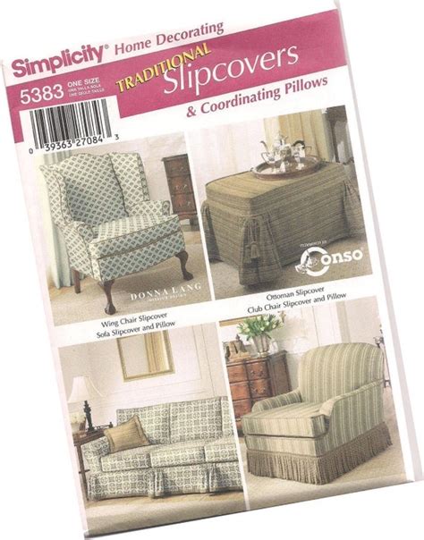 Simplicity Pattern 5383 Chair Slipcovers Sofa Slipcovers