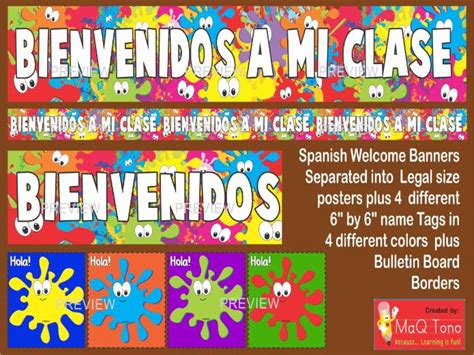 Spanish Welcome Banner Bienvenidos Classroom Decoration Border