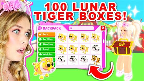 Opening Lunar Tiger Boxes In Adopt Me Roblox Youtube