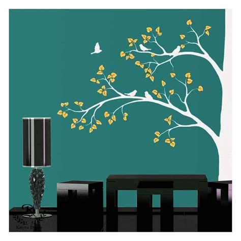 Buy Kayra Decor Reusable Wall Birds On The Tree Stencil For Wall