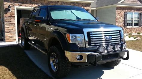 Beautiful black (tuxedo black metallic) exterior with matching black leather interior. 2012 Lifted F-150 Ecoboost - YouTube