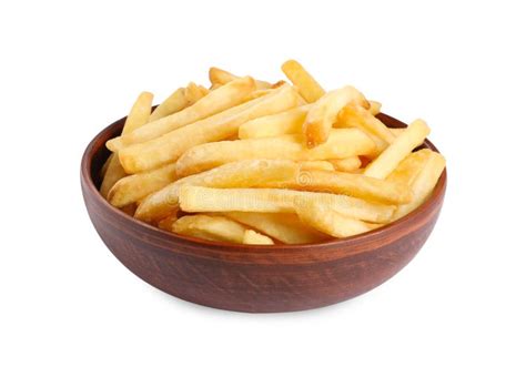 Bowl Of Delicious French Fries On White Background Stock Photo Image