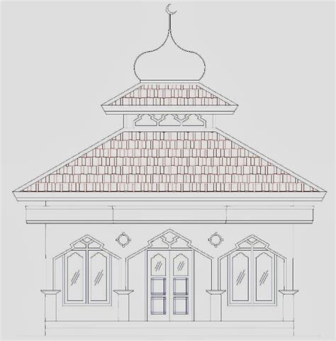 Gambar desain masjid sederhana berikutnya menonjolkan sisi tradisional yang kental dengan karakter masjid di pulau jawa. Kumpulan Contoh Gambar Sketsa Masjid Sederhana - Informasi ...