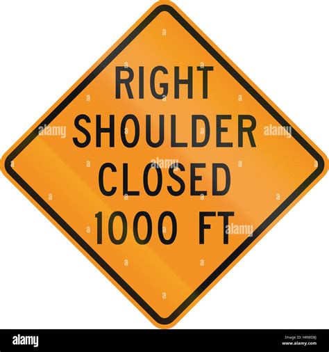 United States Mutcd Road Sign Right Shoulder Closed Stock Photo Alamy