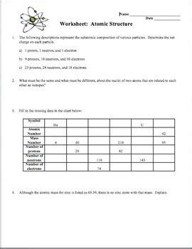 So, it's important for you to start having that hobby. Atomic Structure Worksheet Answer Key - worksheet