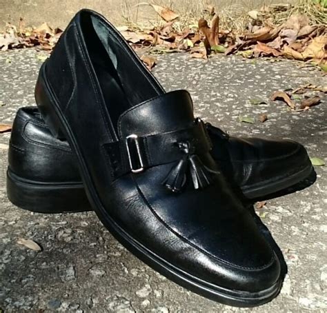 Bally Of Switzerland Men 9us Dress Shoes Loafers Tassel Black Leather