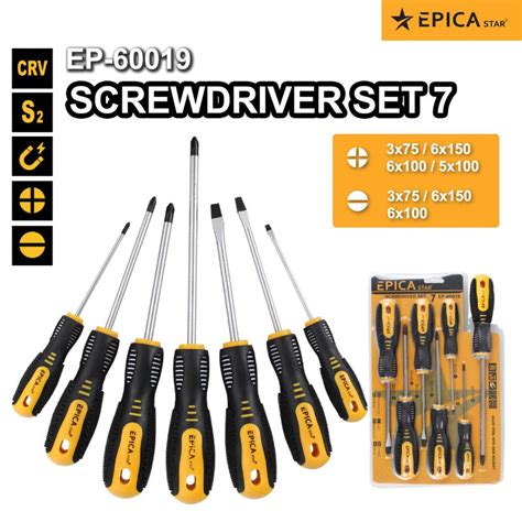 Epica Star Screwdriver Set 7 Soft Grip Precise Repair Hand Tool Vr Diy