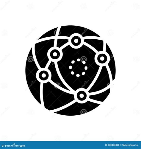 Black Solid Icon For Internet Computer Network And Cyberspace Stock