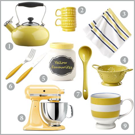 Decorate the rest of your kitchen to complement the cabinets, though avoiding overkill is key, as both colors are so vivid. Chocolate Shavings: Yellow Kitchen Accessories