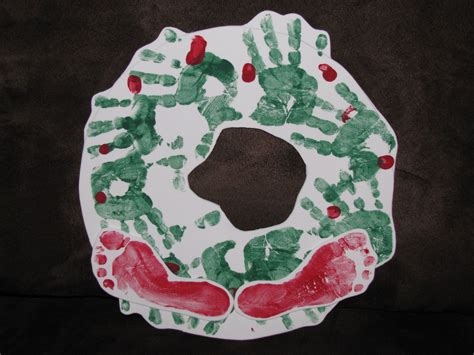 Baby Hand And Footprint Christmas Wreath Christmas Church Crafts