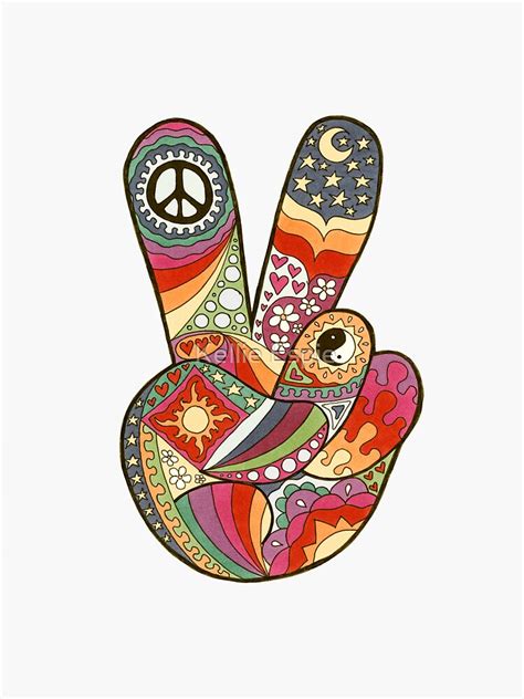 Vintage Psychedelic Peace Out Sticker For Sale By Kelkel66 Redbubble