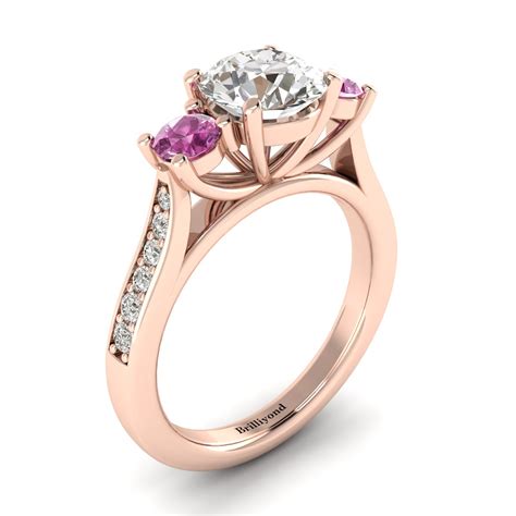 Rose Gold Diamond Paradise Colour Accented Engagement Ring