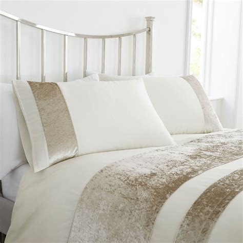 Hlc Luxury Crushed Velvet Panel Duvet Cover Bedding Set Cushions