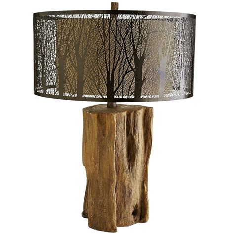 Etched Birches Table Lamp With Images Birch Table Brown Lamps
