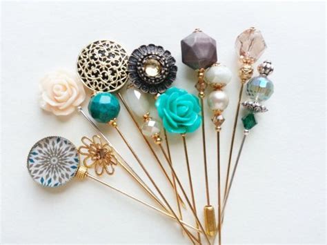 12 Arabesque Empress Collection Hijab Pins Stick Pin Cushion Pin