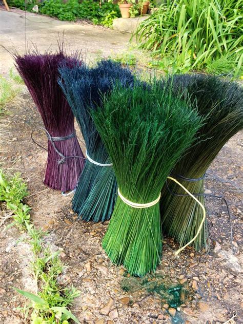 Kitchen Broom Hand Tied Out Of Hand Dyed Broomcorn On Etsy