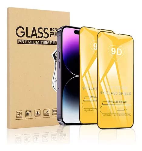 2 piezas de mica cristal templado 9d para iphone marcas cuotas sin interés