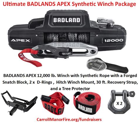 Ultimate Badlands Apex Synthetic Winch Package Carroll Manor Fire Company