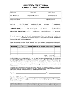 Printable Employee Payroll Deduction Authorization Form Templates