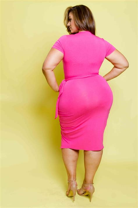 Plus Size Surplice Wrap Dress Surplice Wrap Dress Bodycon Dress Pink Clubwear Erica Lauren