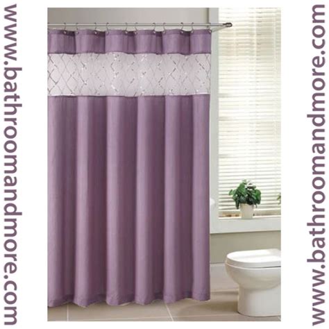 Bathroom And More Purple Fabric Shower Curtain With Sheer Winodw