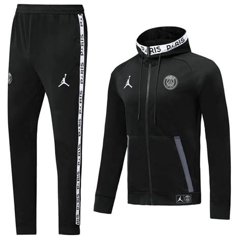 Psg 19/20 jordan black/white hoodie men windbreaker suit. PSG 19/20 Jordan Black Hoodie Men Jacket Tracksuit Slim ...