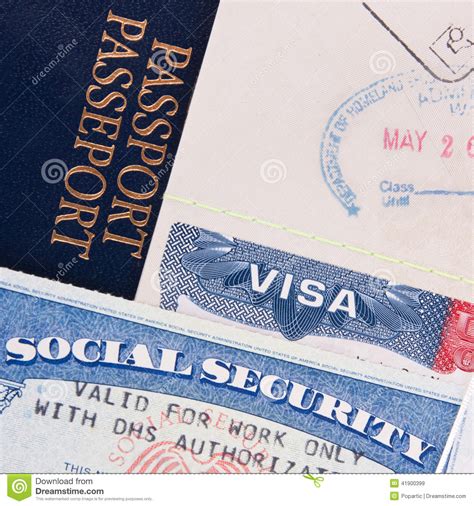 If you meet all these conditions, you can apply for your. Passport, US Visa And Social Security Card Stock Photo - Image: 41900399